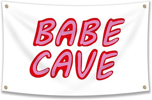 Miniatura 1 de Bandera de cueva de bebé de 3 x 5 pies, divertido póster duradero, bandera de pared de cueva de hombre con 4 ojales de latón. Esta hermosa bandera