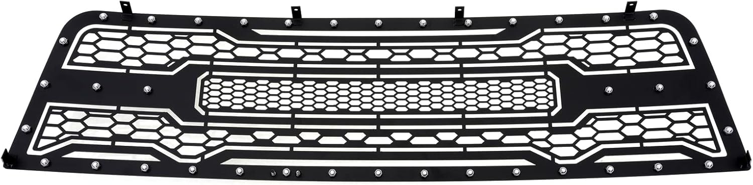 APS Compatible with Toyota Tundra 2003-2006 Main Upper Stainless Steel Black Laser Cut Front Grill Grille Insert T45393M