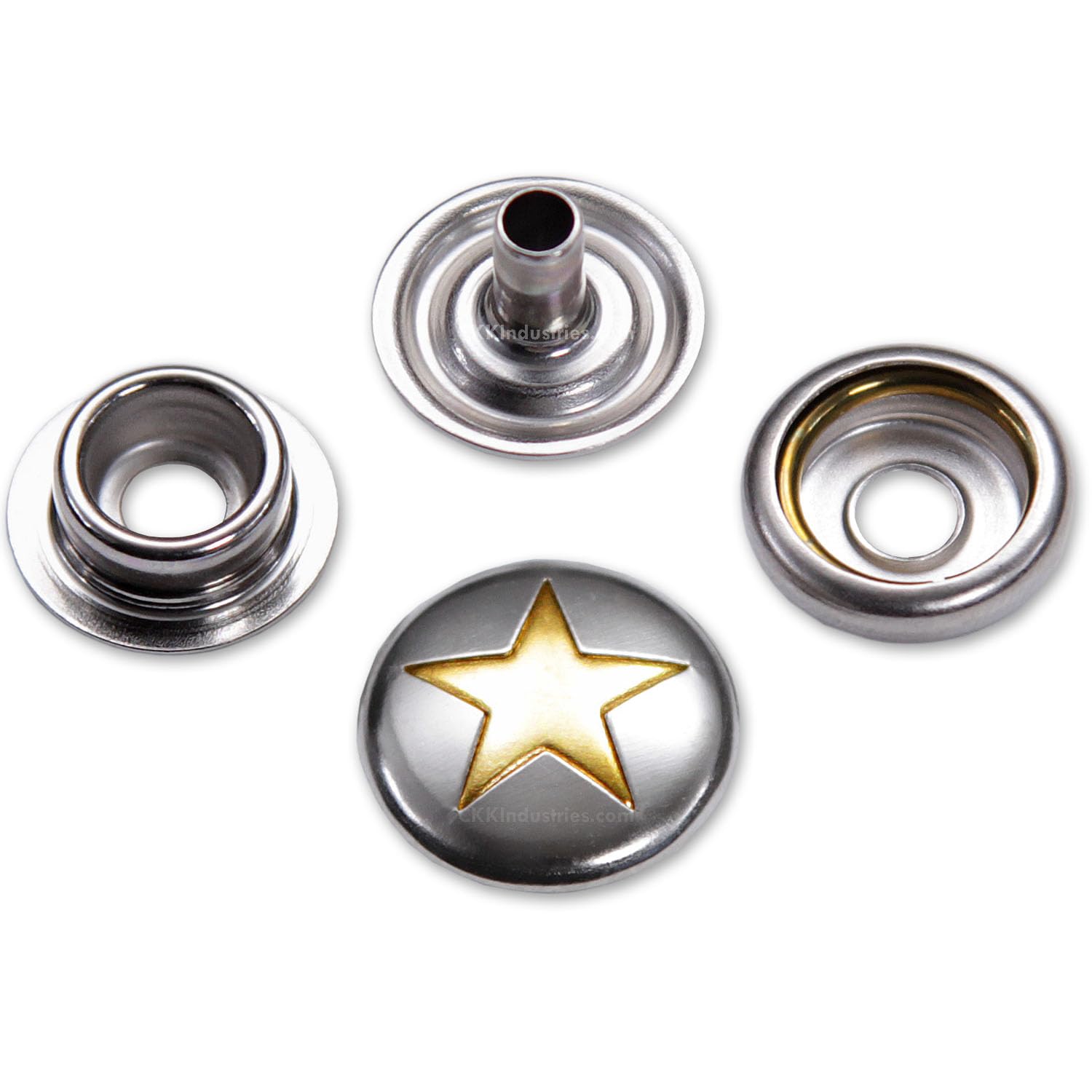 Boutons pression en métal Ligne 24 style étoile pour personnaliser vos vestes et étuis