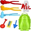 Giant Snowball Maker, 7-Piece Set, Sled and Snow Play, for Kids and Adults, Snow Fight, Snow Play, Toy, Gift, Present, Easy to Play, Outdoor, Winter, Durable, Thick, Snowball Making, Snow