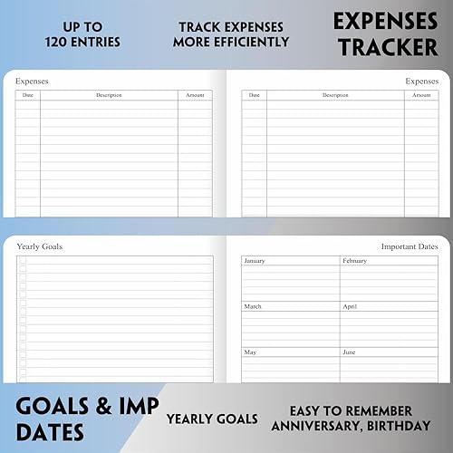 Miniatura 6 de Agenda 2025-2026  Agenda semanal y mensual, octubre 2025 a diciembre 2026, cubierta de cuero vegano, cierre elástico, 7 x 9.25 pulgadas, gris