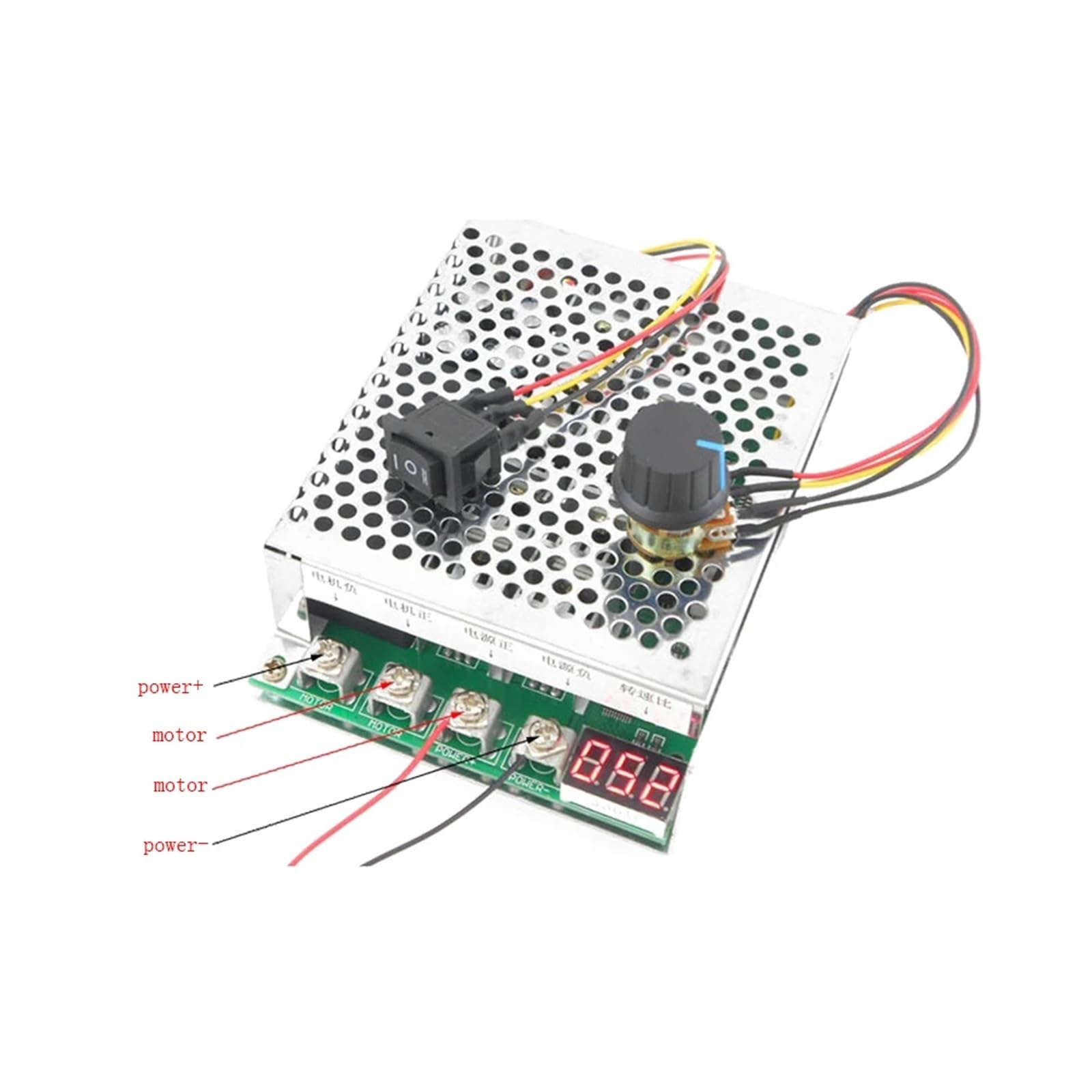 Controlador de velocidad del motor 10-55V 100A, Rotación delantera/trasera, PWM, Regulador de velocidad del motor ajustable, interruptor de control