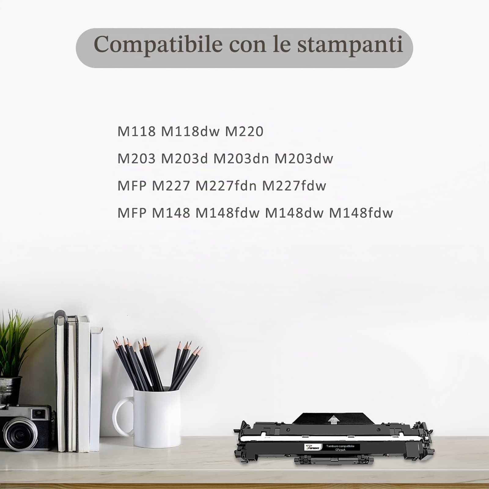 TOPRINT Unità Tamburo Compatibile, Cartuccia Tamburo, Tamburo Fotosensibile 32A CF232A Nero 23000 Pagine HP Laserjet pro M118dw M203d M203dn M203dw, MFP M227fdn M227fdw M148fdw M148dw M148fdw
