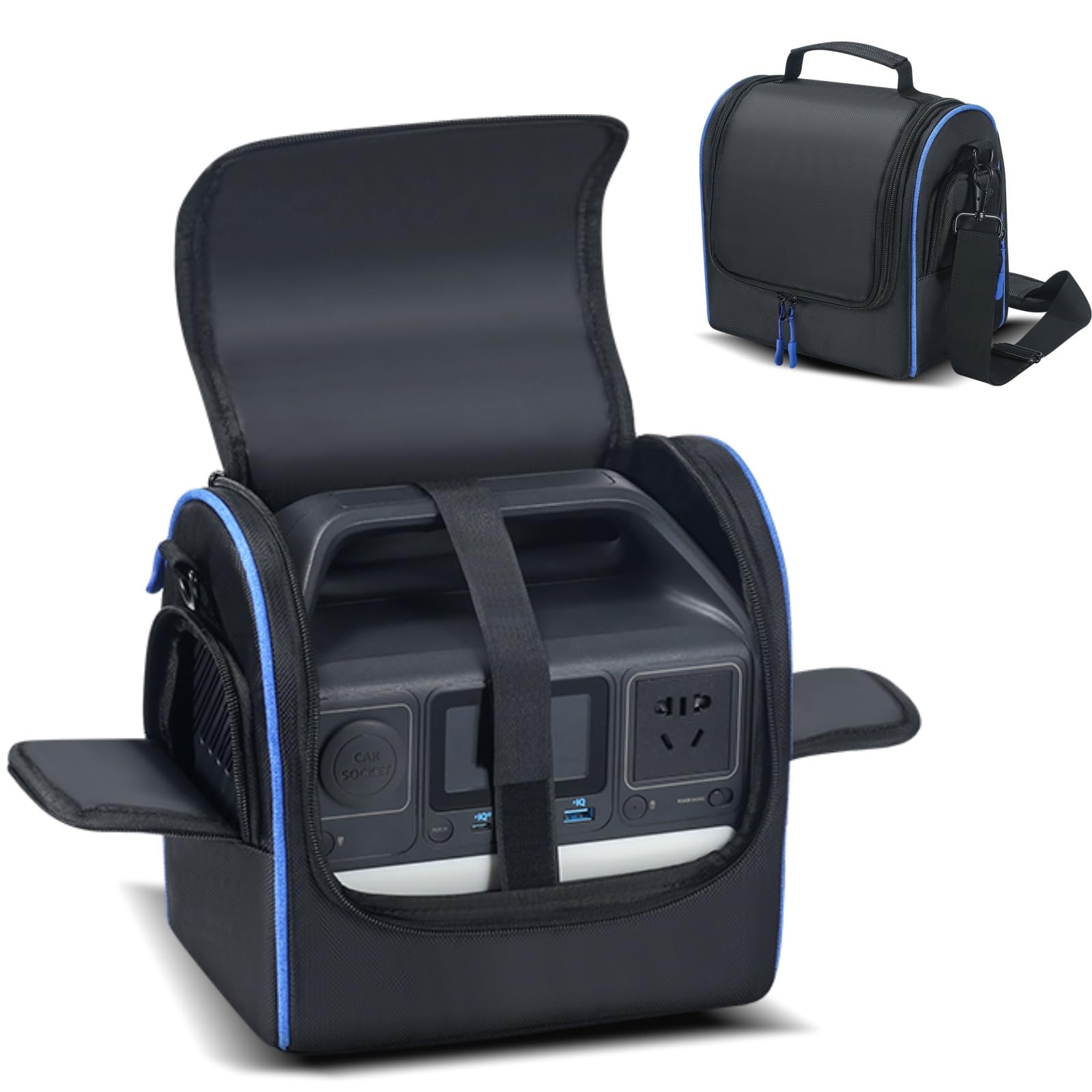 Compatible with Anker 521 Portable Power Station Carrying Case -Soft Bag with Double-Zipper Pocket, Removable Adjustable Shoulder Strap Pad - for Camping Travel Picnicking, Carry Bag Only-image-44