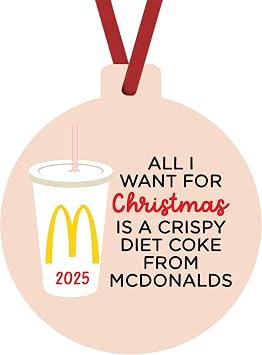 Crispy Diet Soda from McDonalds Christmas Ornament | 2025 Double Sided Holiday Keepsake | Tickle Bellies
