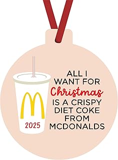 Crispy Diet Soda from McDonalds Christmas Ornament | 2025 Double Sided Holiday Keepsake | Tickle Bellies