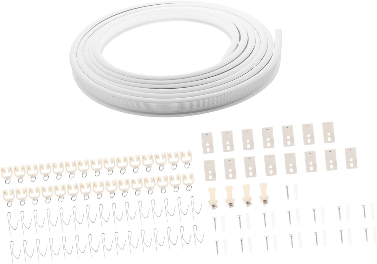 1set Curtain Ceiling Track Silent Ceiling Mounted Bendable for Rv Balcony Material Easy Installation