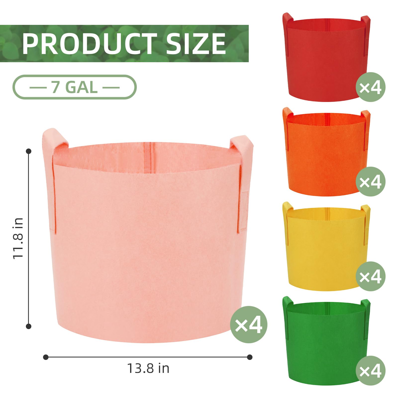 Lot de 20 sacs de culture colorés de 20 gallons avec poignées, sacs de culture en tissu non tissé pour légumes, fruits, fleurs, herbes, tomates, pommes de terre (20 gallons)