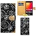 Produktbild LG Leon 3G / 4G Handy Tasche, FoneExpert® Bling Luxus Diamant Hülle Wallet Case Cover Hüllen Etui Ledertasche Premium Lederhülle Schutzhülle für LG Leon 3G / 4G (Schwarz)