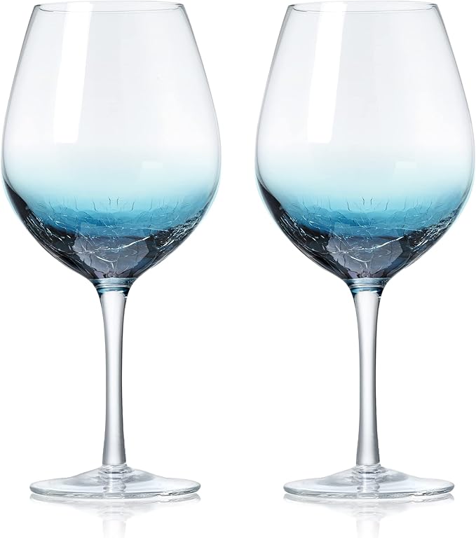 Joeyan Hand Blown Crackle Wine Glasses Set of 2630ml Crystal Red/White Wine Glasses Coloured