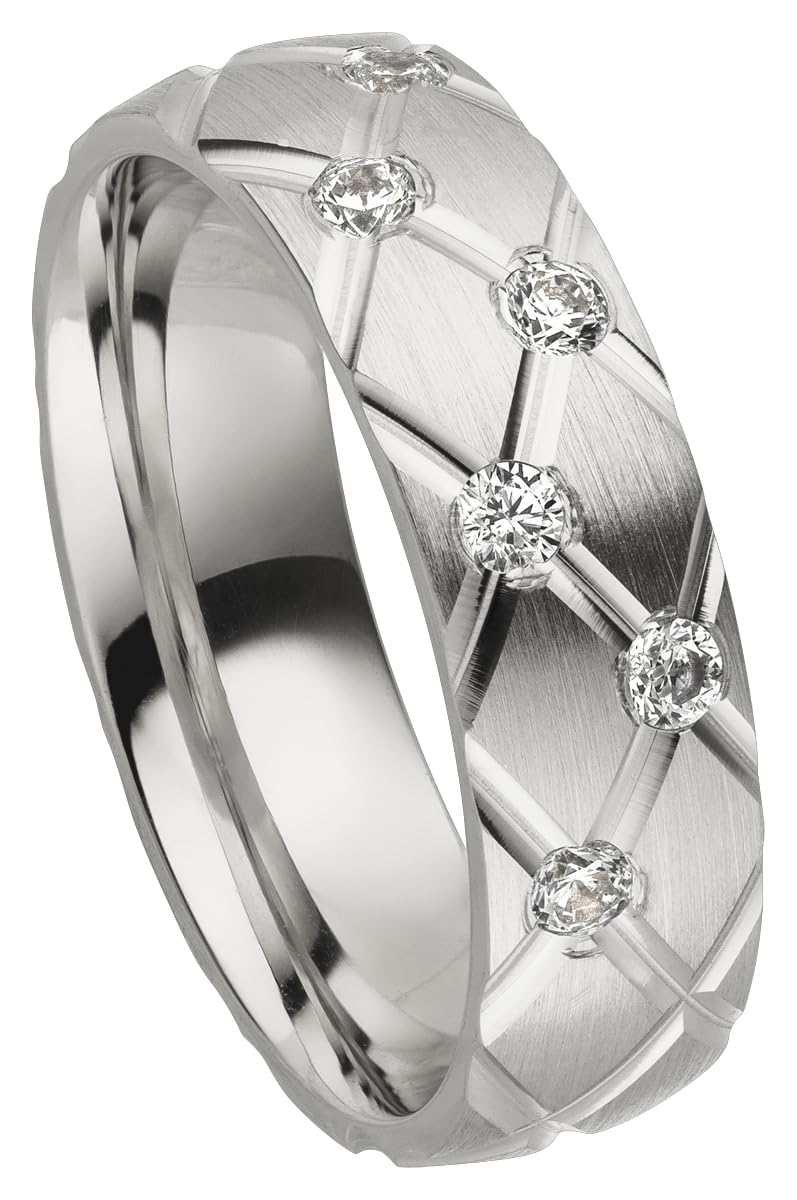 Kolibri Rings - Ring Silber 925 Damen 6 Zirkonia Steine Freundschaftsring Partnerring Verlobungsring - 100% Made in Germany Inkl. Gratis Gravur und Etui