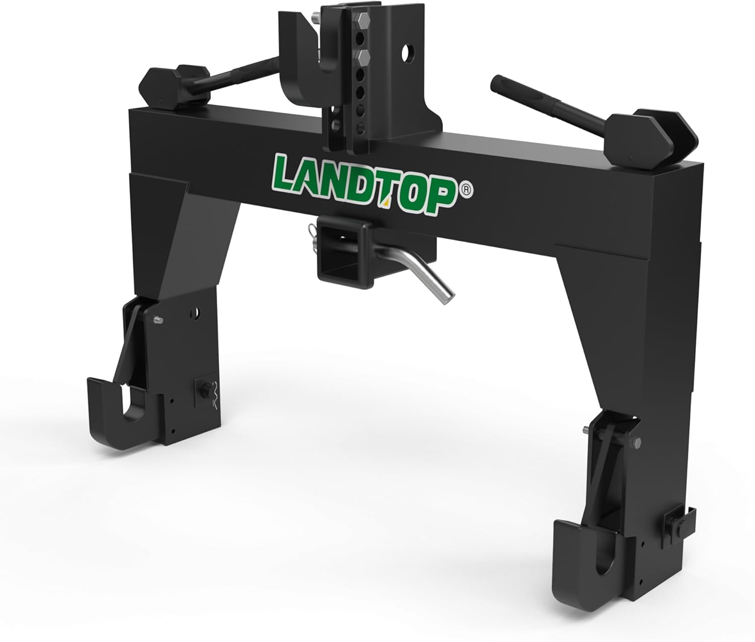 3 Point Quick Hitch with 2" Receiver Hitch, Adaption to Category 1 Tractors, 3000 LBS Lifting Capacity, 26.2" Between Lower Arms, 16.1" Top Link to Lower Link,5 Level Adjustable Bolt,Black