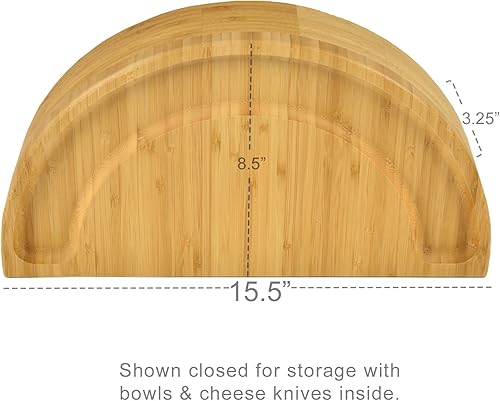 Miniatura 7 de Picnic at Ascot Tabla de queso de bambú de lujo con accesorios y marcadores de queso, diseño innovador patentado, calidad garantizada en los Estados