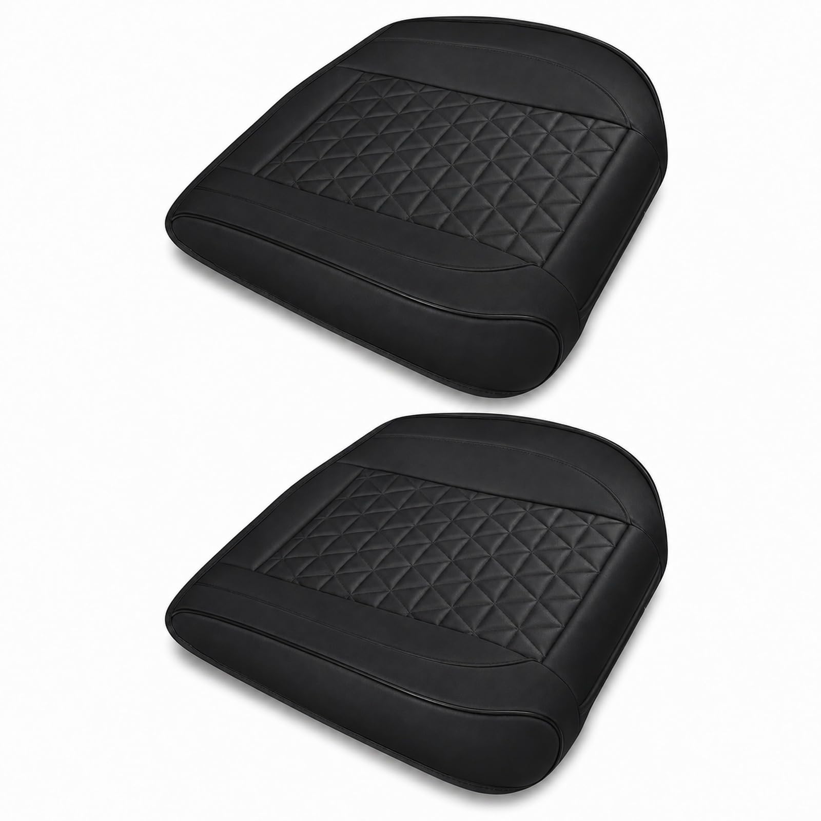GOOGO Sitzauflage Auto 2 Stück, Weiche Auto Sitzauflagen PU Leder Autositzbezüg, Autositzauflage und Seat Protector für Bürostuhl und Zuhause, 50 x 50 x 4 cm (Schwarze)
