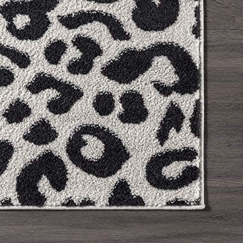 Nuloom Annette Modern Leopard Print Area Rug Dark Grey 2 Ft X 6 Ft #TOP6