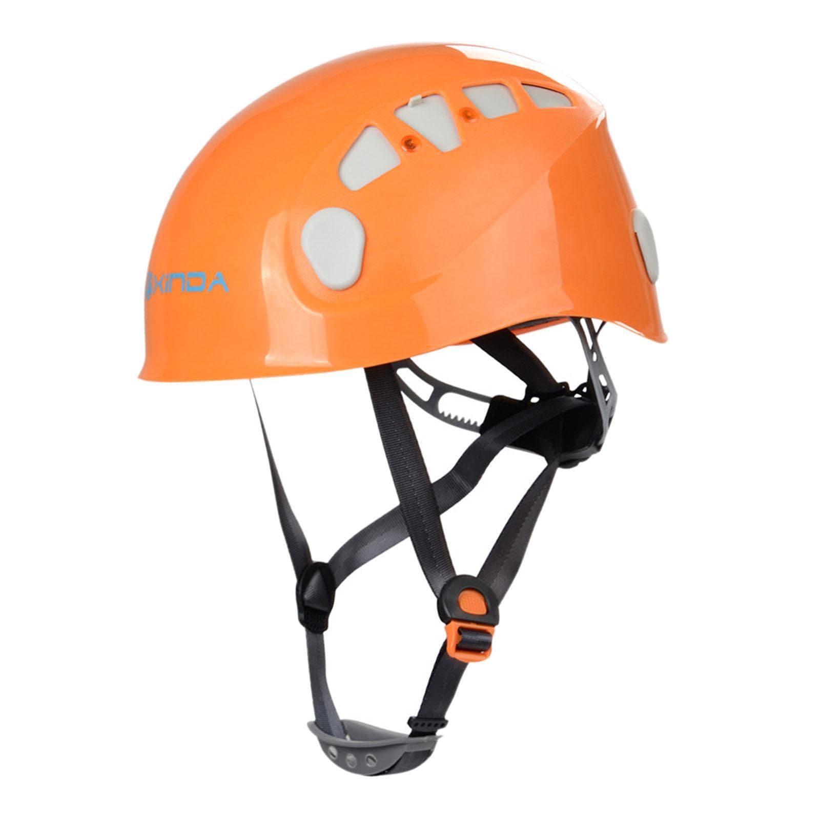 Casque d'escalade pour ouvrier du bâtiment, casque de sécurité pour hommes, femmes et adultes, travail dans les arbres, bleu, Orange, 26x20.5 cm