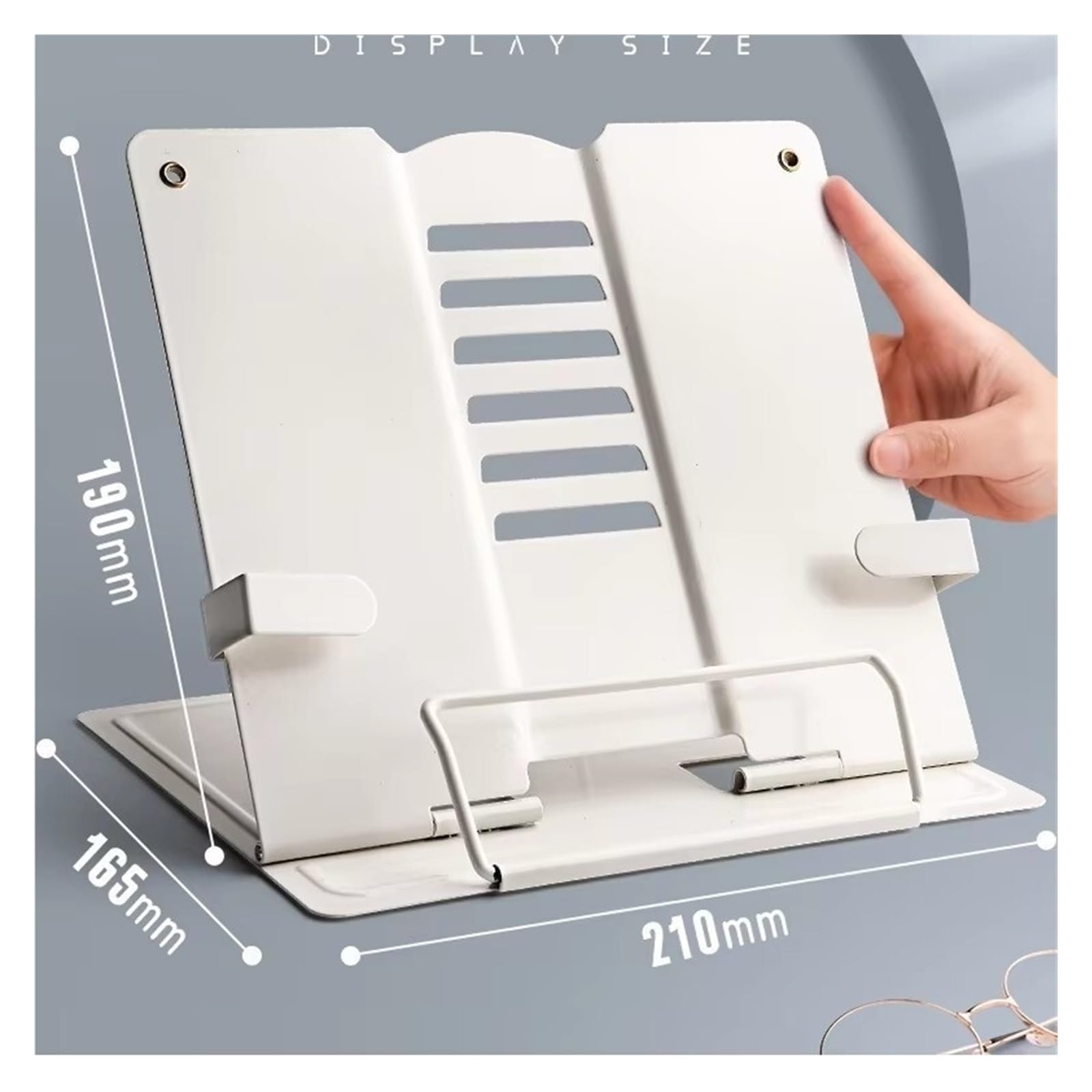 Atril de Lectura Metal Book Stand Adjustable Cookbook Document Reading Rest Foldable Desk Holder Heavy Duty Display