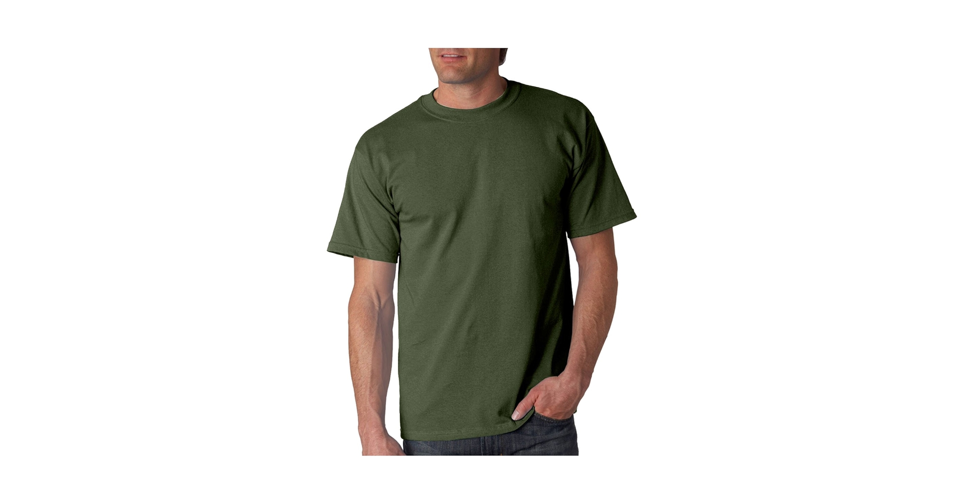 Gildan Men's G2000 Ultra Cotton Adult T-shirt, Military Gildan Men's G2000 Ultra Cotton Adult T-shirt, Military