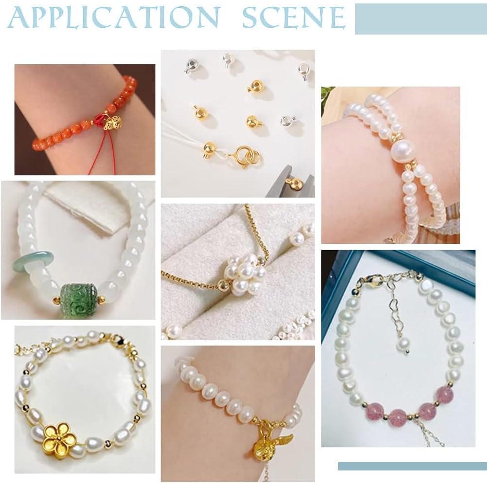 120 Perline Distanziali Acciaio Inossidabile - 6 Misure Diverse, Per Creare Gioielli Fai Da Te, Colore Argento