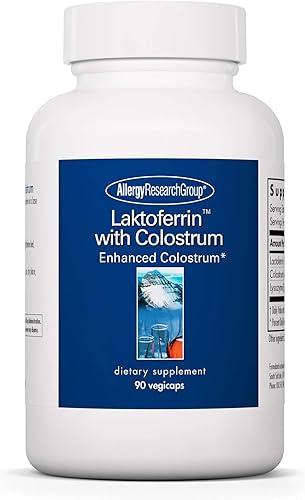 Allergy Research Group Laktoferrina con suplemento de calostro - Lactoferrina, calostro bovino, inmunoglobulina, lisozima, IgG, IGA, IgM, cápsulas