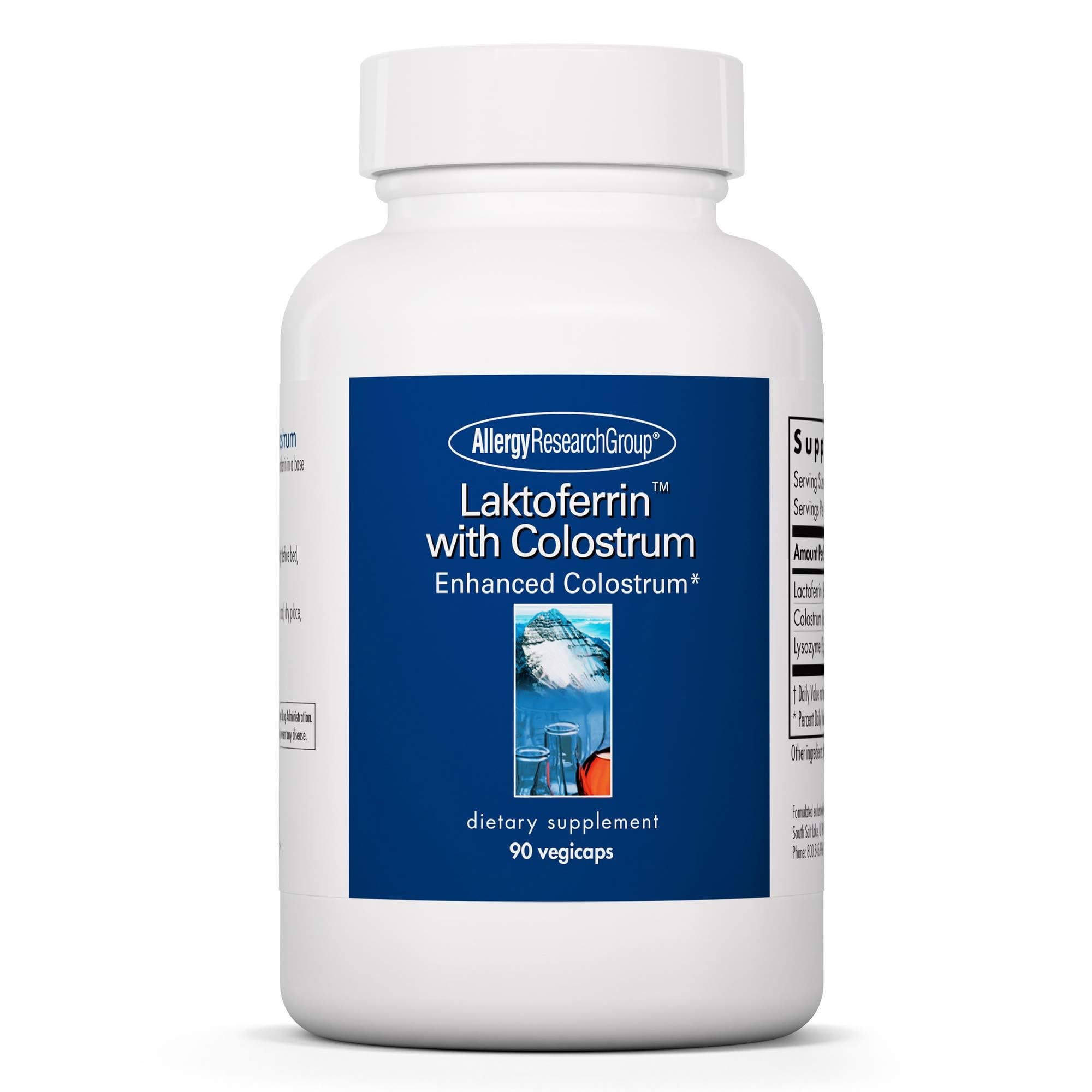 Laktoferrin with Colostrum Supplement - Lactoferrin, Bovine Colostrum, Immunoglobulin, Lysozyme, IgG, IGA, IgM, Vegetable Capsules - 90 Count