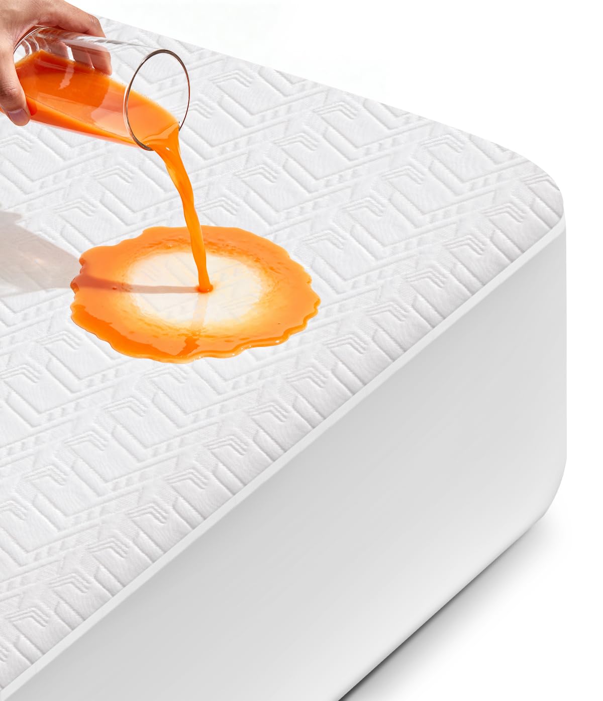 PAYHUIN Waterproof Mattress Protector Queen Size, Soft Breathable Mattress Pad with Deep Pocket 8"-21", Noiseless 3D Air Fabric Cooling Mattress Cover for Bed, Machine Washable, White