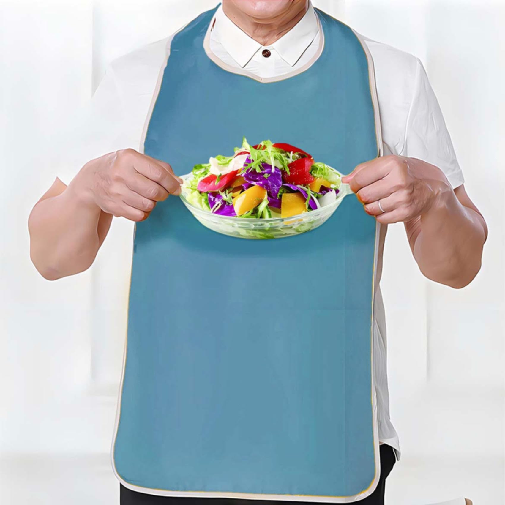 Premium Adult Bibs - Bibs for Adults Men Women,Eating Cloth for Elderly Seniors and Disabled,Bib Clothing Protectors (Dark Blue)