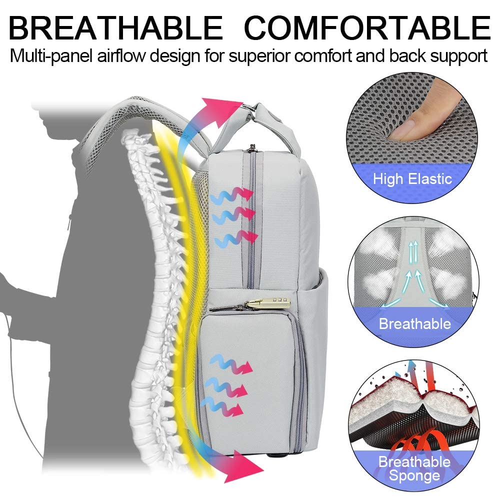 CADeN Sac à dos imperméable pour appareil photo et sac de voyage décontracté avec USB compatible avec ordinateur portable DSLR Canon, Nikon, Sony 15,6"
