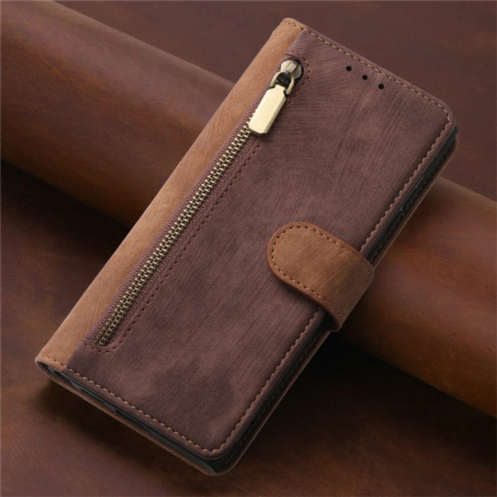 Funda de Cuero para teléfono para iPhone 14 13 12 11 Pro XS MAX XR X 8 7 6 6S Plus SE 3 2022 2020 Tarjetas magnéticas a Prueba de Golpes, marrón, para iPhone XR