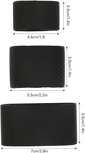 Miniatura 6 de LIZEALUCKY 3 piezas de agarre antideslizante negro, bandas de peluquería profesionales para hombres y mujeres, resistente al calor, para cortapelos,