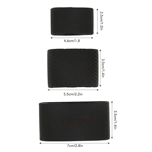 Miniatura 6 de Bandas de peluquero 3 piezas, banda antideslizante de silicona para cortadora de barbero, funda protectora resistente al calor para herramienta Baber