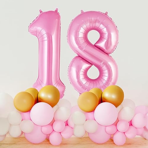 Miniatura 122 de Globo rosa del número 0 de 40 pulgadas, globos grandes de aluminio con número de helio, globos gigantes gigantes de Mylar número 0 para decoración