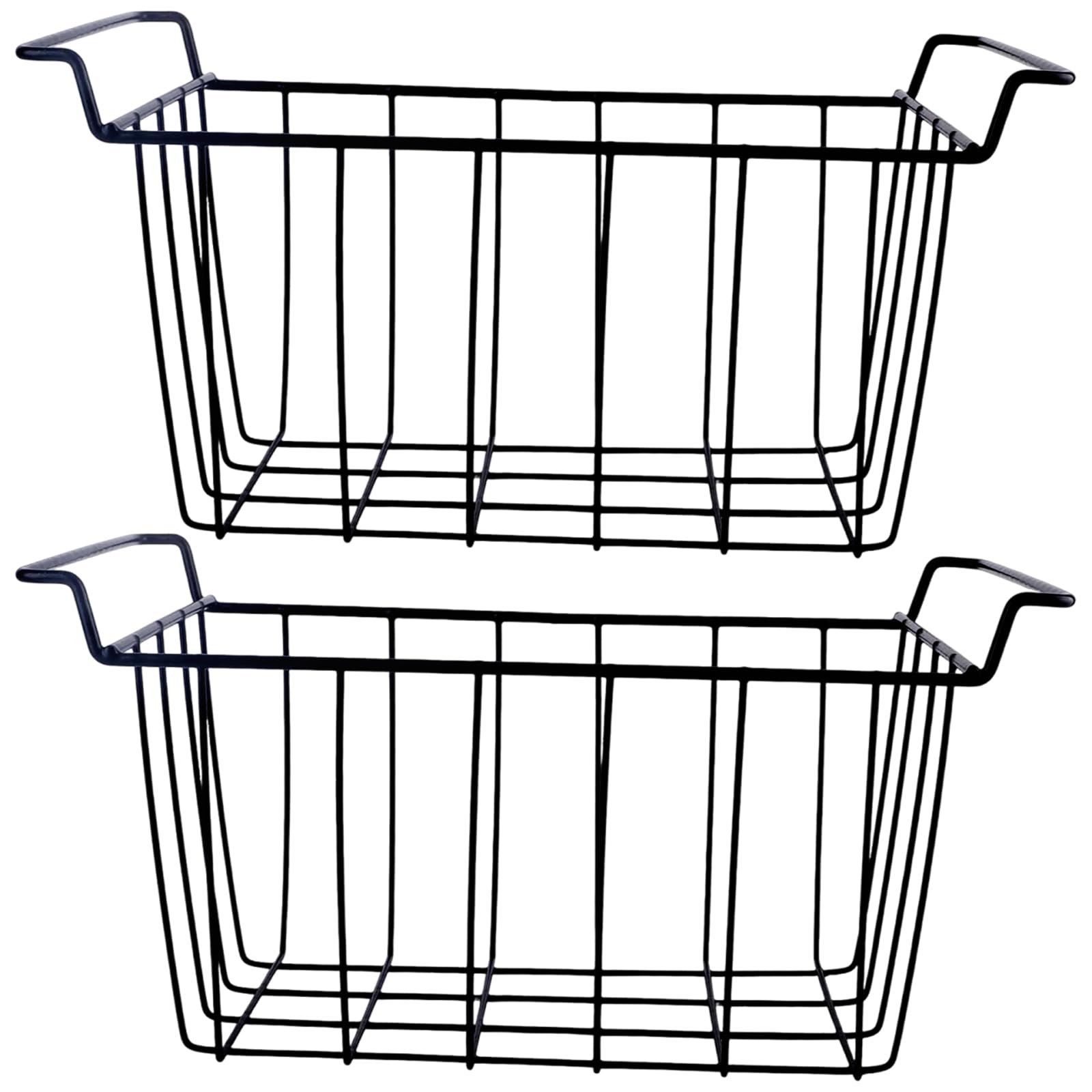 Tsophreniq 2Pcs Metal Freezer Storage Solution Sturdy Wire Baskets with Ventilation Holes for Frostproof Refrigerator Storage Freezer Bin