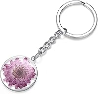 Vista 7 de Pressed Flower Keychain Charms Forget-Me-Not Keychain Personalized Handmade Keychain Gifts for Her