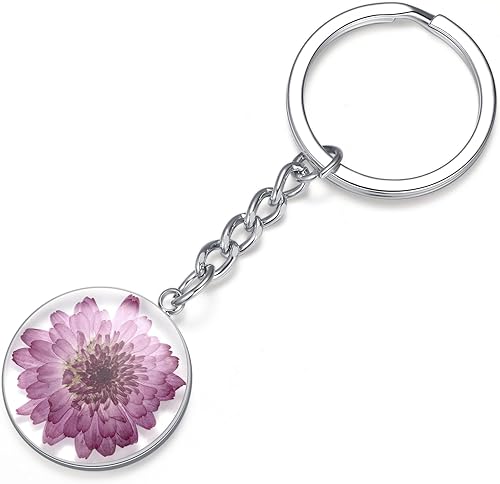 Miniatura 7 de Natural Daisy Pressed Wildflower Keychain  Real Flower Keychain  Personalized Handmade Keychain  April Birth Flower Keychain Charms  Bag Charm