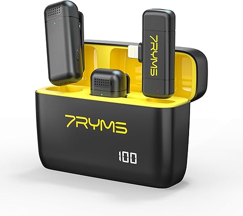 Rimo S1 - Micrófono inalámbrico Lavalier para iPhone - Micrófono de iPhone con certificación MFI para grabación de video con cancelación de ruido,