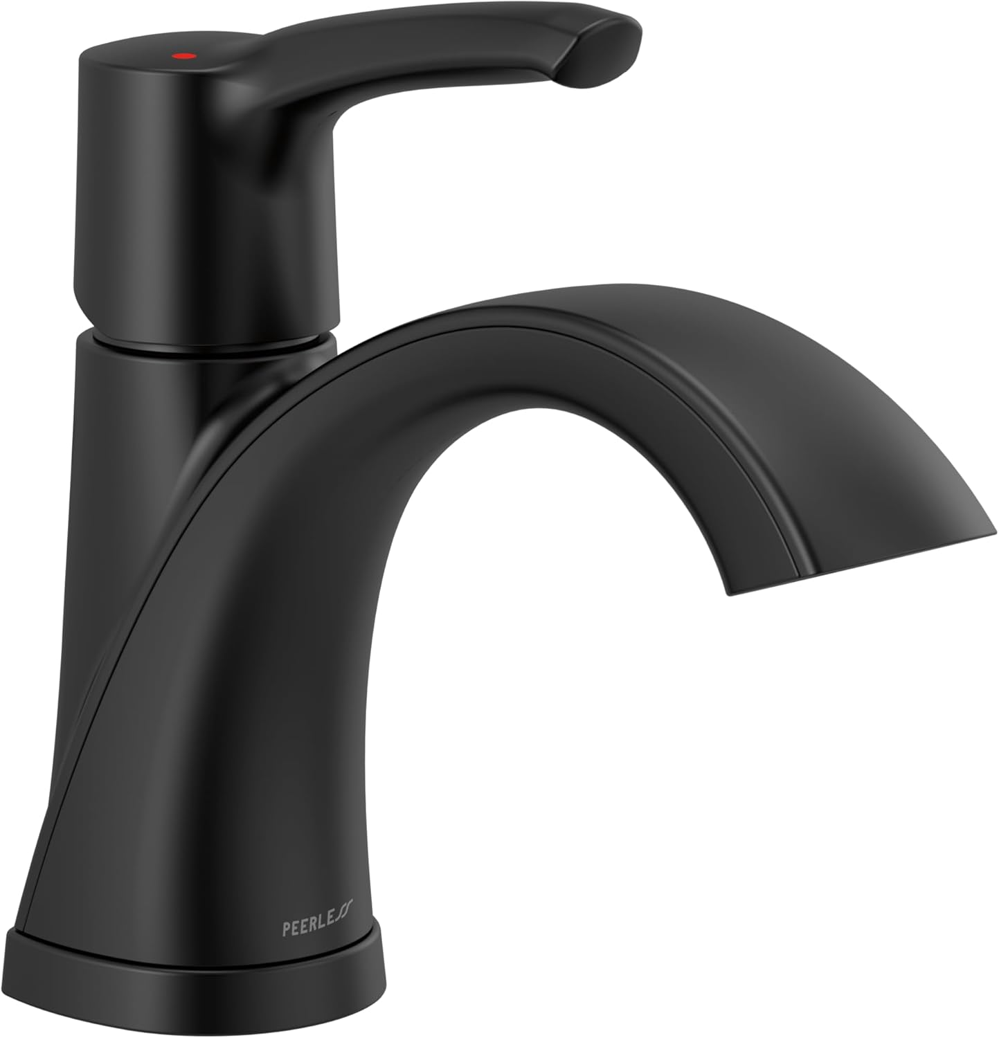 Peerless Parkwood Single Hole Bathroom Faucet, Black Single Handle Bathroom Faucet, Bathroom Sink Faucet, Metal Drain Assembly, Matte Black P1535LF-BL