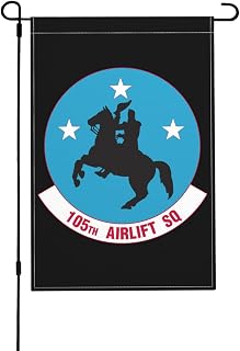 105th Airlift Squadron Faux Linen Garden Flag 12 * 18 Inch Outdoor Decor Garden Flag