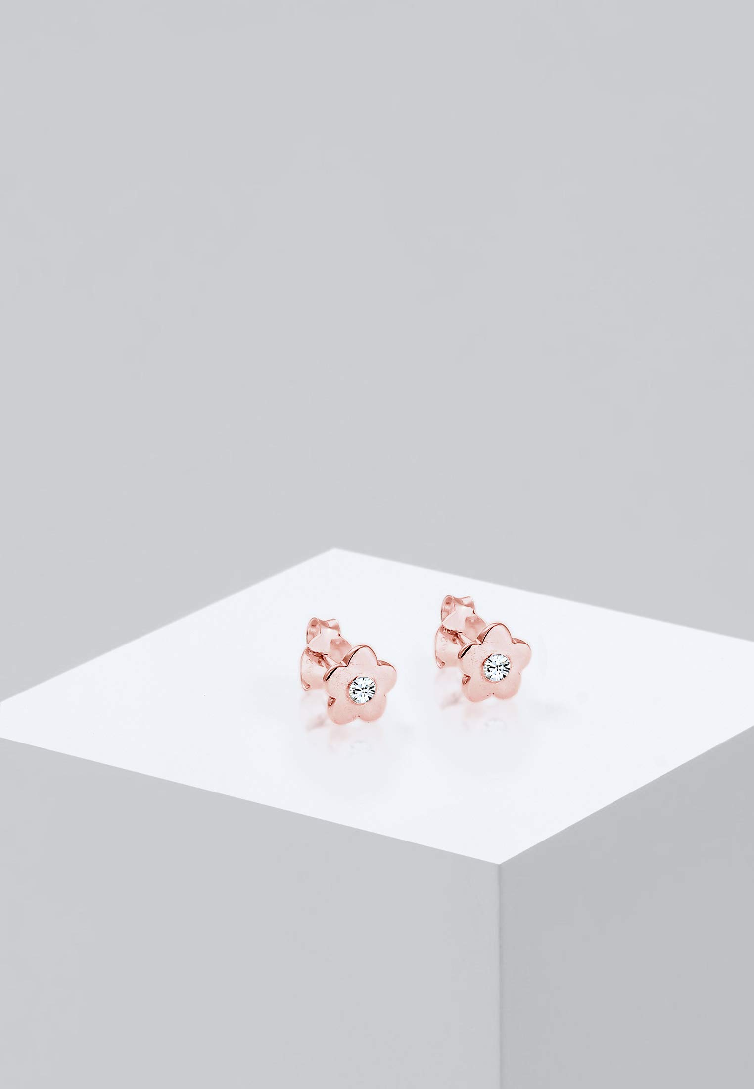 Elli Orecchini Bambini Fiori Simbolo Giocoso con Cristalli in Argento Sterling 925