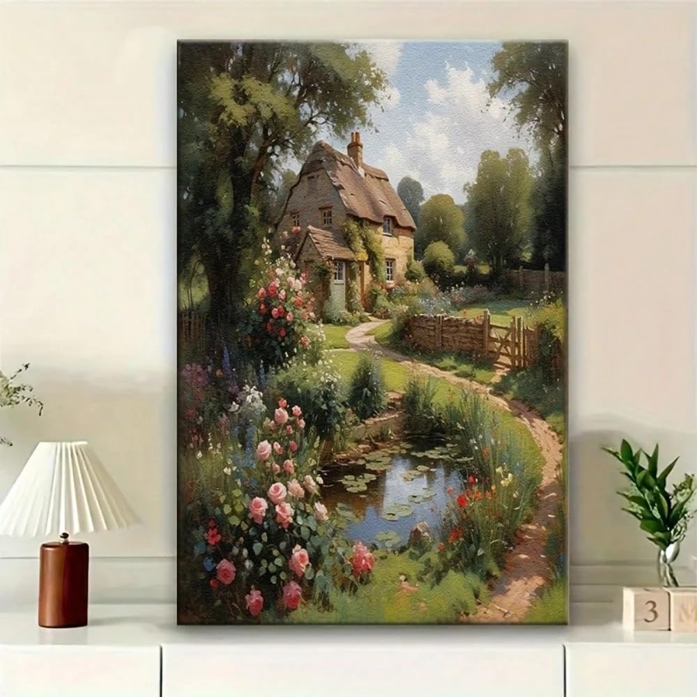 SPXLUCAW Rustic Country Garden Theme Canvas Wall Art, for Room Corridor Decor(20x30cm/No frame)