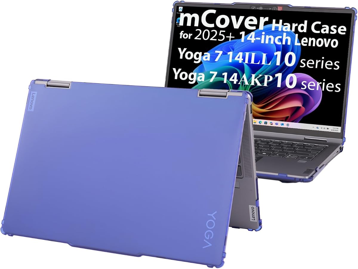 mCover case ONLY Compatible for 2025~2026 14-inch Lenovo Yoga 7 2-in-1 14ILL10 | 14AKP10 | 14IPH11 | 14AGP11 Windows Notebook PC (NOT Fitting Any Other Models) (Blue)
