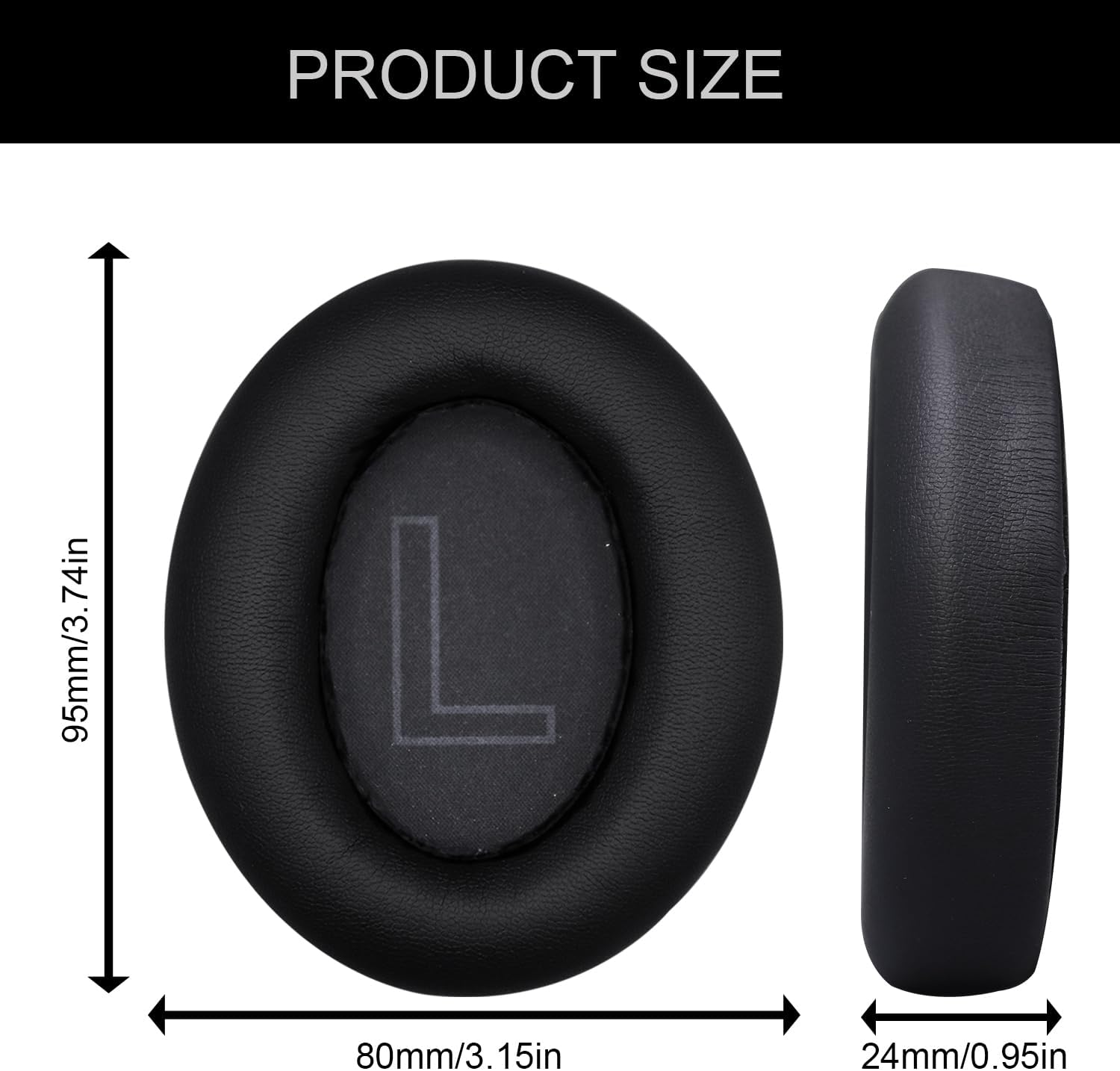 Replacement Ear Pads for Anker Soundcore Life Q20/Q20BT/Q20+ Headphones Accessories, Soundcore by Anker Life Q20 Headphones Earpads with Soft Memory Foam and Protein Leather-Black - Image 3