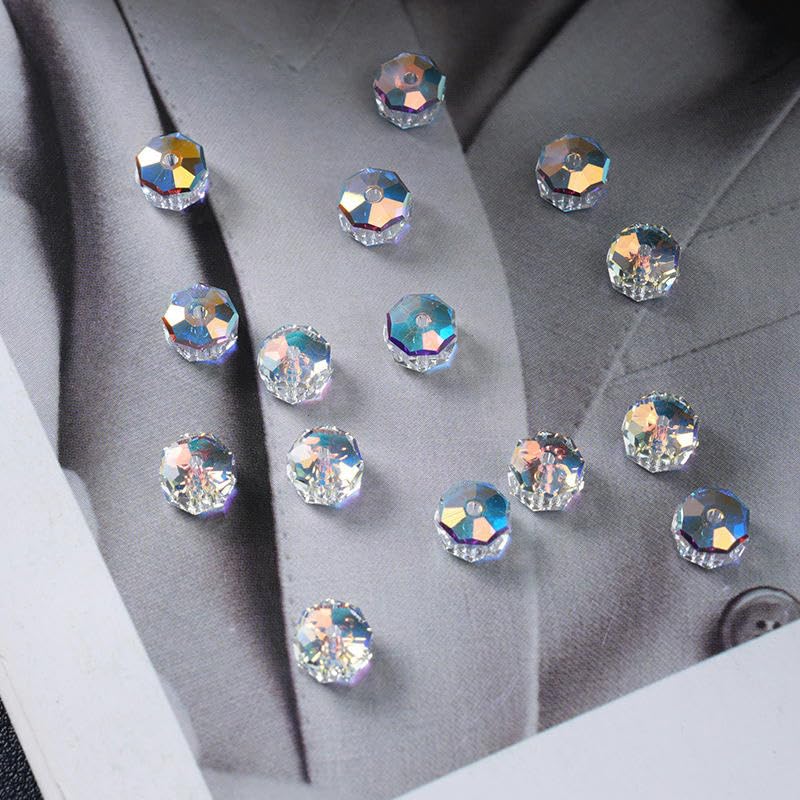 Perles de verre cristal 6/8mm à facettes pour assemblage facile de bijoux
