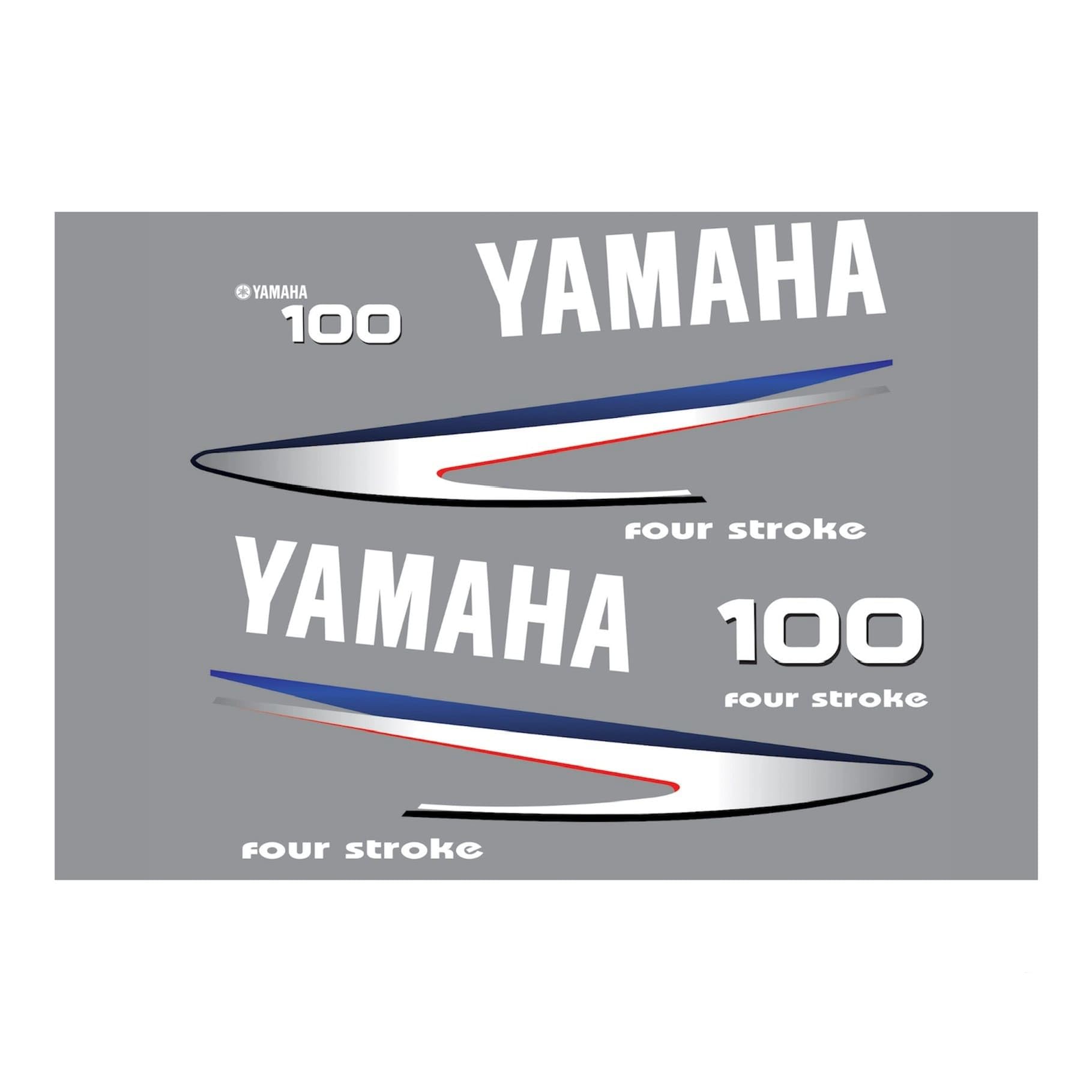 Kit adesivi Yamaha 100cv fourstroke ricambio bianco