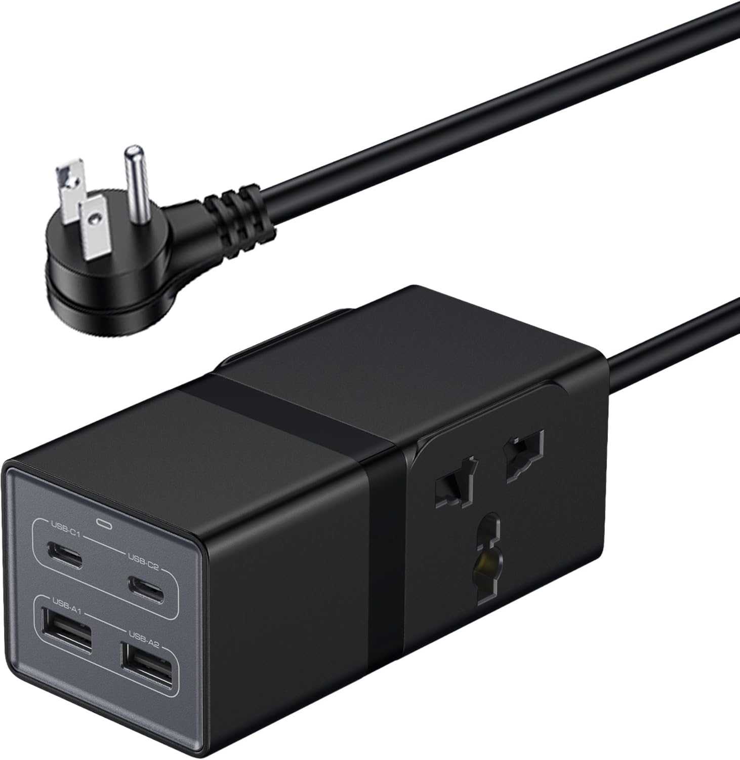 Universal Travel Adapter, VatFott 65W GaN Fast Charger 6-in-1 Power Strip with 2 International Outlets, 2 USB C, 2 USB Ports, 6ft Extension Cord, 110-240v, Power Adapter for Travel Essentials Black Universal Travel Adapter, VatFott 65W GaN Fast Charger 6-in-1 Power Strip with 2 International Outlets, 2 USB C, 2 USB Ports, 6ft Extension Cord, 110-240v, Power Adapter for Travel Essentials Black