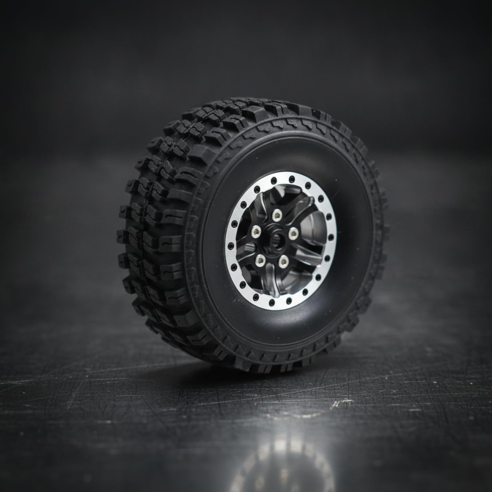 4 Stück RC Räder mit Metallnabe Universal Zubehör Stabil für Modellbauer, Silber