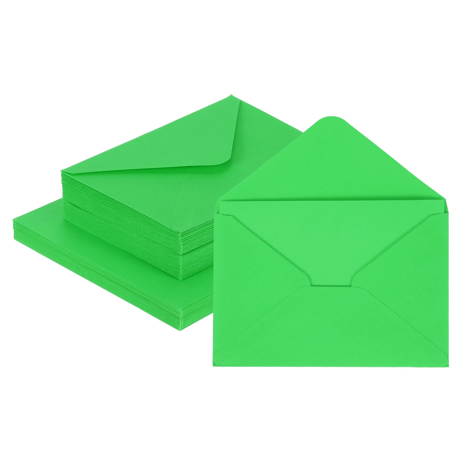 sourcing map 50 Pack 5.9x7.9 Blank Cardstock Paper with Envelope, Green Card Stock Bulk Thick Folded Heavy Cardstock Paper for Printer DIY Cards Greeting Gift Wedding Postcards