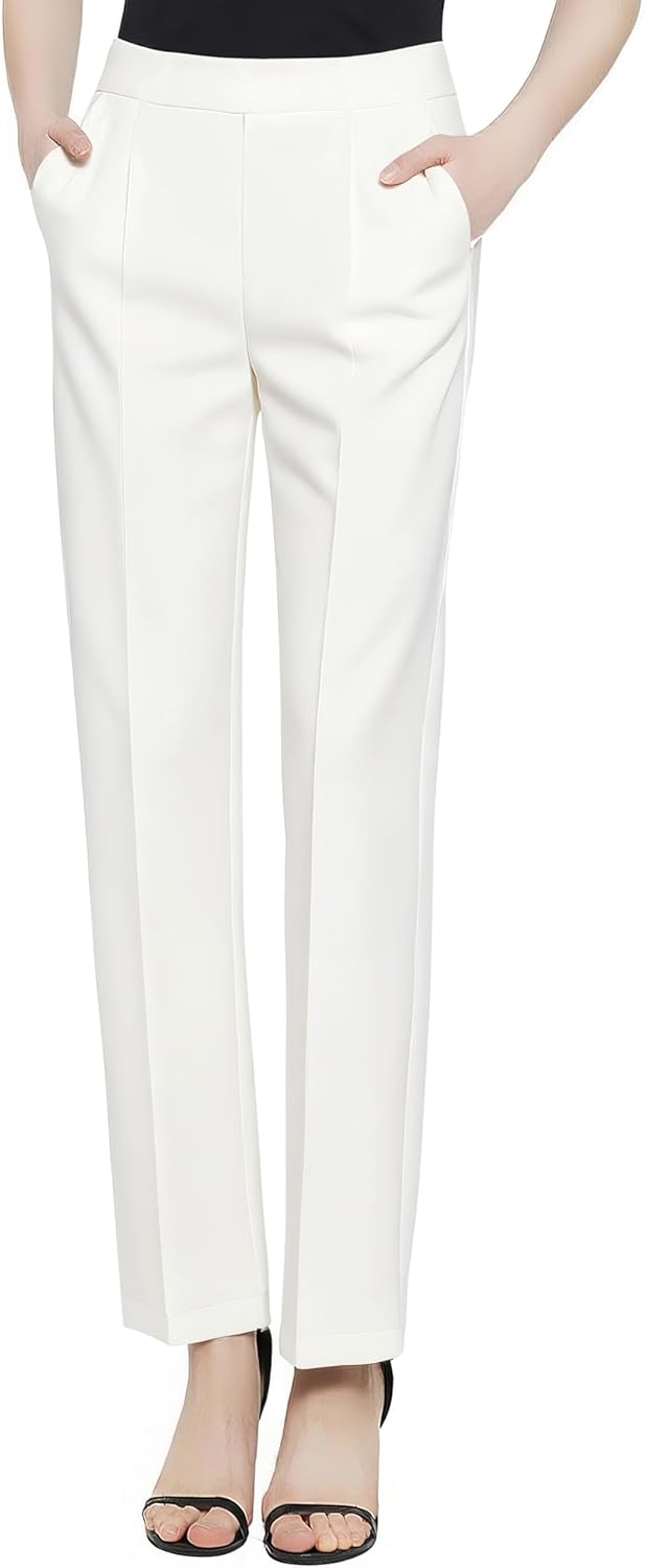 Urban CoCo Women's Yoga Dress Pants Stretchy Casual Slacks Straight Leg Work Pants with Pockets
