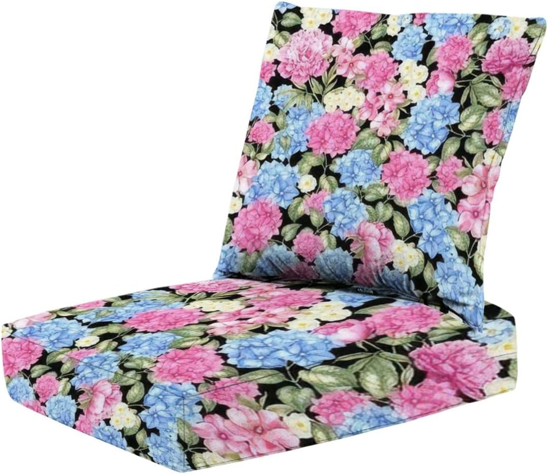 AURFIAIUOP 2Piece Deep Seating Cushion Set Floral Seamless