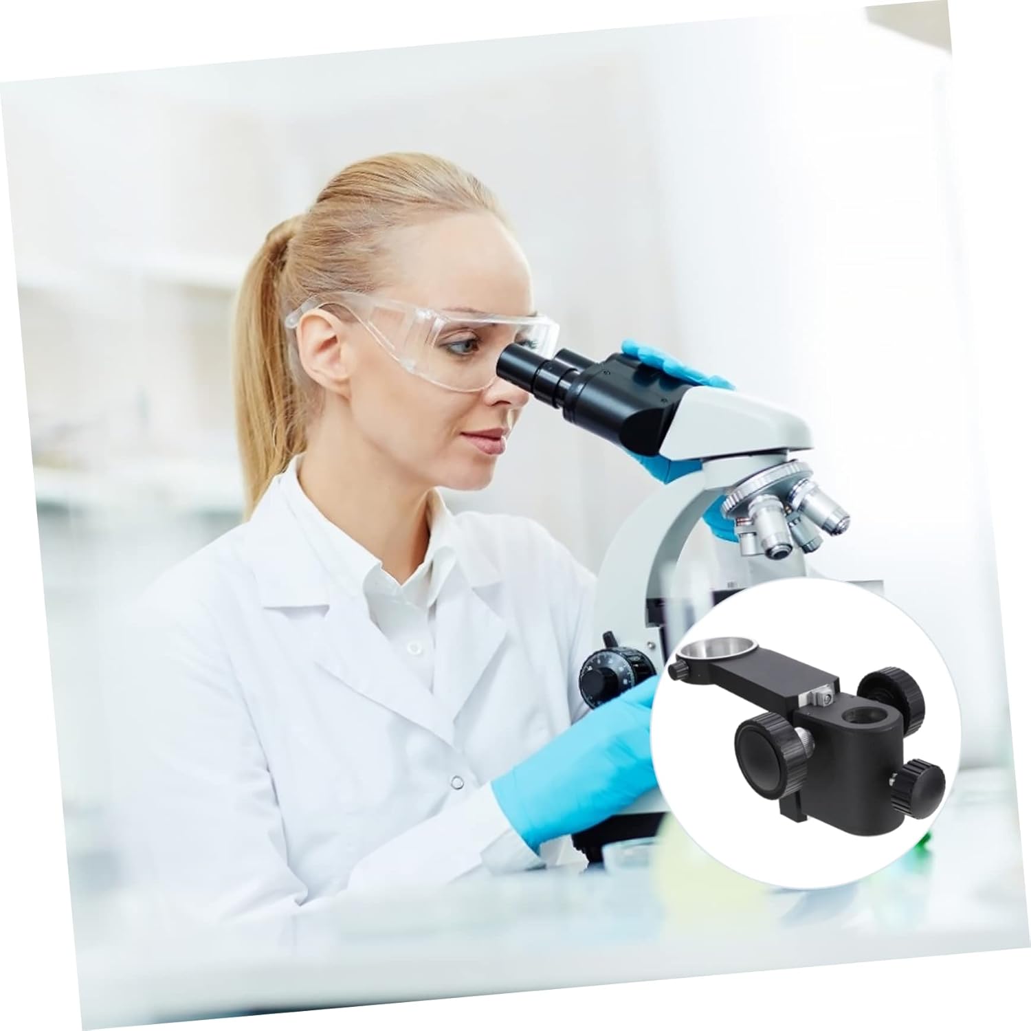 Gadpiparty 10a Microscope Focusing Bracket for Industrial Cameras Lens Lift Stand Lightweight and Portable Focusing Frame for Enhanced Efficiency